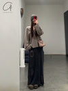 SWAYING 25 Early Spring Crochet Detail Skirt SW-SW25PS3B03-HEIHUI Gray and Black SW25PS3B03